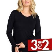 Damella Bamboo Long Sleeve Top Svart Bambus Large Dame