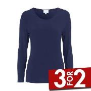 Damella Bamboo Long Sleeve Top Marine Bambus XX-Large Dame