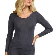 Damella Wool And Silk Long Sleeve Top Mørkgrå  ull 48 Dame