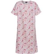 Trofe Butterfly Short Sleeve Dress Rosa Mønster bomull Large Dame