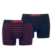 Levis 2P Base Stripe Boxer Svart/Rød bomull Large Herre