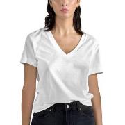 Bread and Boxers V-Neck Regular Tee Hvit økologisk bomull X-Small Dame