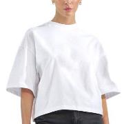 Bread and Boxers Womens Heavy Tee Hvit økologisk bomull Small Dame