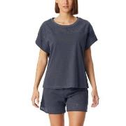 Schiesser Casual Nightwear Short Pyjama Set Mørkgrå  bomull 36 Dame
