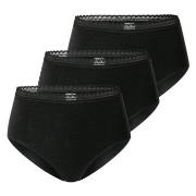 Schiesser Truser 3P Modern Lace Rio Midi Brief Svart bomull 40 Dame