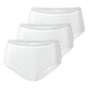 Schiesser Truser 3P Modern Lace Rio Midi Brief Hvit bomull 48 Dame