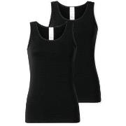 Schiesser 2P Modern Lace Top Svart bomull 38 Dame