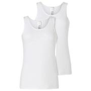 Schiesser 2P Modern Lace Top Hvit bomull 38 Dame