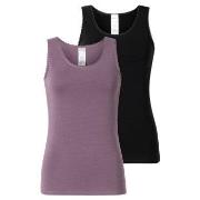 Schiesser 2P Modern Lace Top Lilla/Svart bomull 38 Dame