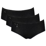 Sloggi Truser 3P Pearl Midi Svart bomull 48 Dame