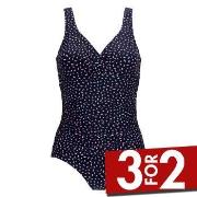 Damella Fiona Swimsuit Pattern Marine/Rød 46 Dame