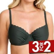 Damella Grace Wavy Bikini Bra Mørkgrørnn  D/E 48 Dame