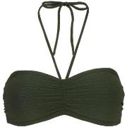 Damella Olivia Textured Padded Bikini Bra Mørkgrørnn  nylon 44 Dame