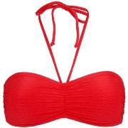 Damella Olivia Textured Padded Bikini Bra Rød nylon 46 Dame