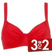 Damella Sophia Basic Underwired Bikini Bra Rød polyester D 40 Dame