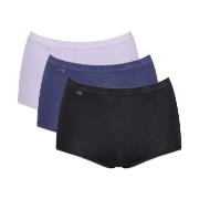 Sloggi Truser 3P Basic Plus Maxi Colored Svart/Blå bomull 50 Dame