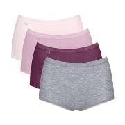 Sloggi Truser 4P Basic Plus Maxi Panty Rosa/Grå bomull 40 Dame