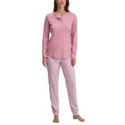 Calida Striped Dreams Long Pyjamas Lyslilla bomull X-Small Dame