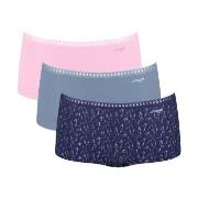 Sloggi Truser 3P GO Crush Hipster Shorts Rosa/Blå bomull X-Small Dame