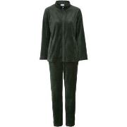 Damella Velour Plain Suit Mørkgrørnn  XX-Large Dame