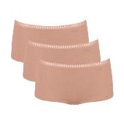 Sloggi Truser 3P GO Crush Hipster Shorts Lysbrun  bomull Small Dame
