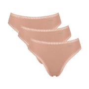 Sloggi Truser 3P GO Crush High Leg Briefs Lysbrun  bomull X-Small Dame