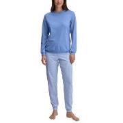 Calida Lovely Nights Pyjama With Cuff Lysblå bomull X-Large Dame