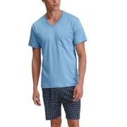 Calida Relax Streamline Short Pyjama Lysblå bomull Large Herre