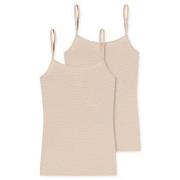 Schiesser 2P Modal Essentials Spaghetti Strap Tops Beige 4XL Dame
