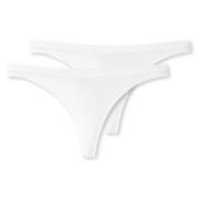 Schiesser Truser 2P 95-5 Organic Cotton Thongs Hvit økologisk bomull X...