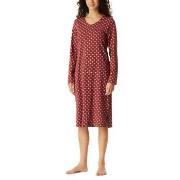 Schiesser Comfort Essentials Longsleeve Sleepshirt Rød bomull 44 Dame
