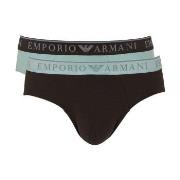 Armani Endurance Briefs 2P Svart/Blå bomull Large Herre
