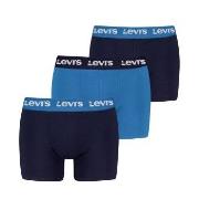 Levis 3P Repeat Logo Boxer Brief Multi Marine/Blå bomull Large Herre