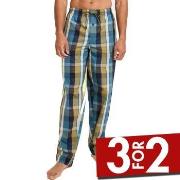 Jockey Loungewear Pant Woven Blå/Gul bomull X-Large Herre