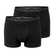 Schiesser 2P Cotton Flex Trunks Svart bomull XX-Large Herre