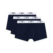 Armani Stretch Jersey Boxer With Logo 3P Marine bomull Medium Herre