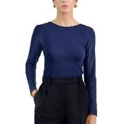 Bread and Boxers Long Sleeve Scoop Back Shirt Marine viskose Medium Da...