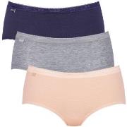 Sloggi Truser 3P Basic Plus Midi Colored Rød/Gul bomull 44 Dame