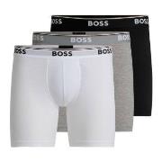 BOSS 3P Power Boxer Brief Long Grå/Svart bomull Medium Herre