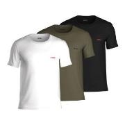 HUGO 3P Triplet T-Shirt Svart/Grønn bomull Small Herre