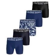 Björn Borg 5P Sports Microfiber Boxer Trunks Svart/Marine/Hvit polyest...