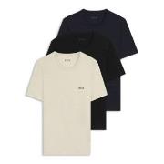 BOSS 3P Classic Crew Neck T Shirt Beige/marin bomull XX-Large Herre
