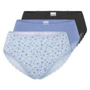 Schiesser Truser 3P Modern Brazillian Slips Svart/Blå bomull 44 Dame