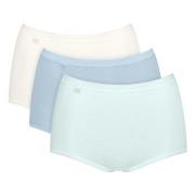 Sloggi Truser 3P Basic Plus Maxi Colored Hvit/Lysblå bomull 40 Dame