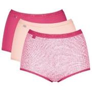 Sloggi Truser 3P Basic Plus Maxi Colored Hvit/Lysblå bomull 56 Dame