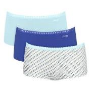Sloggi Truser 3P GO Crush Hipster Shorts Blå Mønster bomull Large Dame