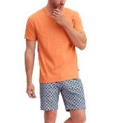 Calida Relax Imprint 4 Short Pyjamas Blå/Oransje bomull Medium Herre