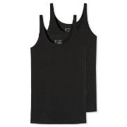 Schiesser 2P 95-5 Organic Cotton Top Svart bomull 44 Dame