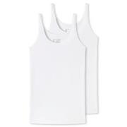Schiesser 2P 95-5 Organic Cotton Top Hvit bomull 46 Dame