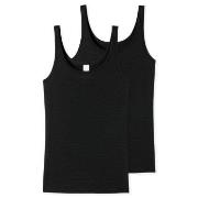 Schiesser 2P Modal Essentials Tank Tops Svart 48 Dame
